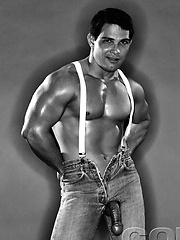 Beefy dude in retro photo set