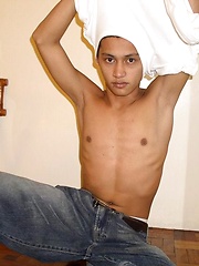 Asian twink boy stripping