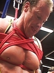 Muscled gay stud gets bounded